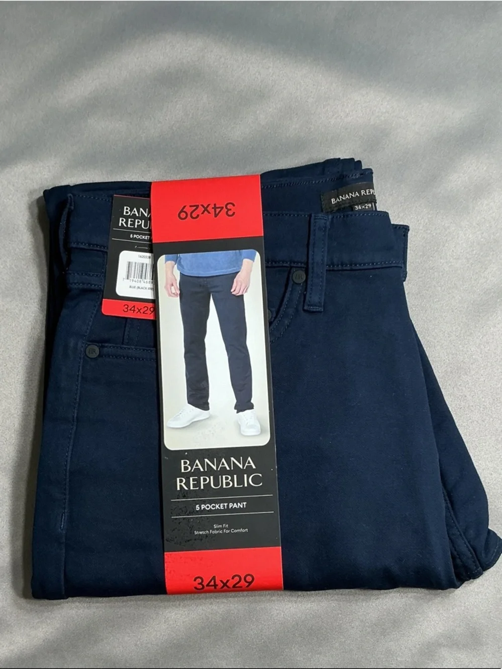 Banana Republic Men's Navy 5-Pocket Chinos